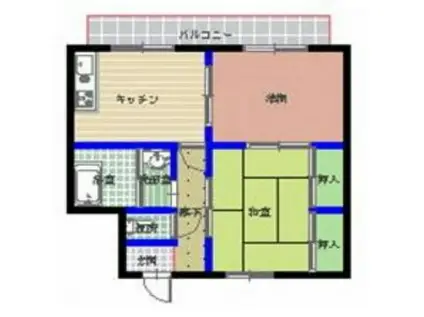 菫ヶ丘マンション(2DK/2階)の間取り写真