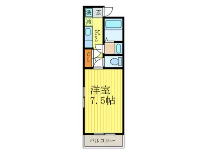 アルカス今出川(1K/4階)の間取り写真