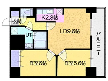 ヴァージェ共応(2LDK/8階)の間取り写真