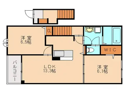 プラチナパレスII(2LDK/2階)の間取り写真