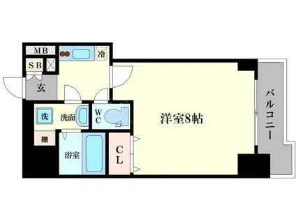 エスレジデンス谷町五丁目(1K/10階)の間取り写真