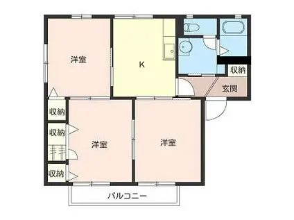 シャーメゾンK A(3K/2階)の間取り写真