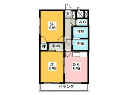 ルミエール西前田(2DK/7階)の間取り写真