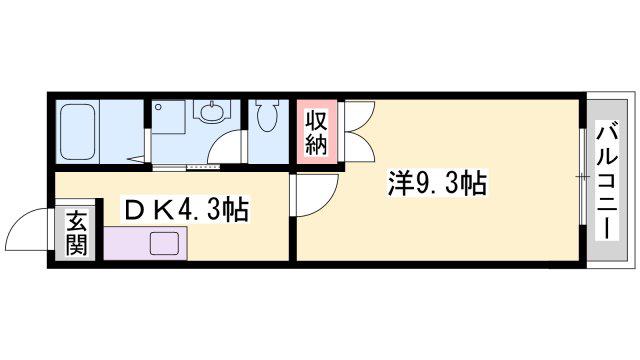 アネックス藤(1DK/1階)の間取り写真