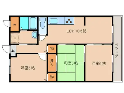 メゾンドマフィーユ(3LDK/2階)の間取り写真
