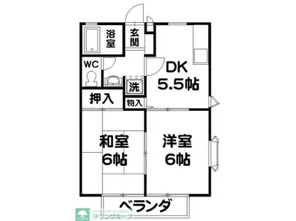サンビレッジ仲町台A(2DK/2階)の間取り写真