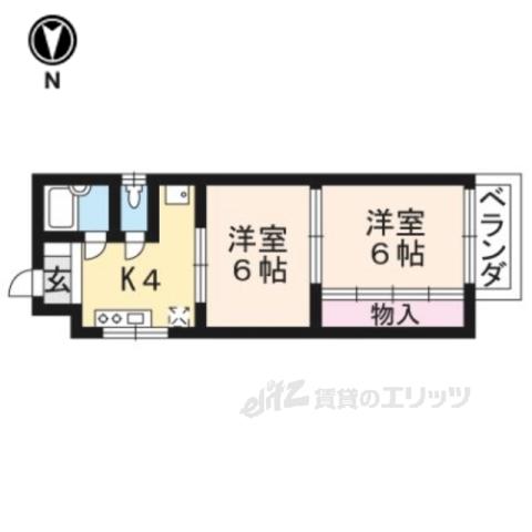 プルミエール東山二条(2K/2階)の間取り写真