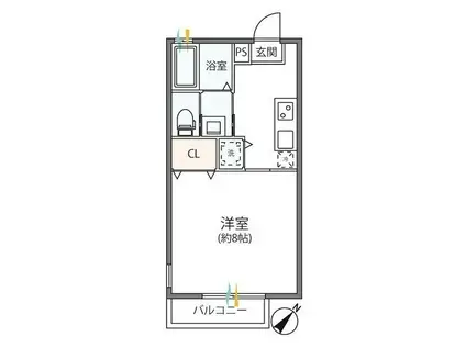 COSMO MM(1K/1階)の間取り写真