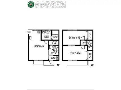 GRACIA A・B(2LDK/1階)の間取り写真