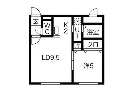 ル・ファール南6条ウエスト(1LDK/2階)の間取り写真