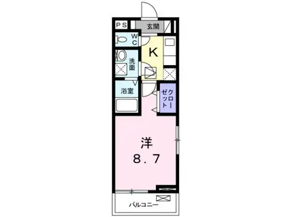 ハイブリッジ鵠沼I(1K/1階)の間取り写真