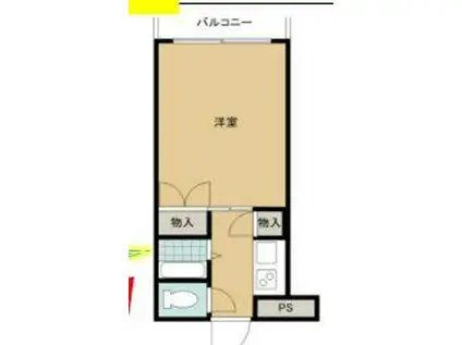 ギャレ豊津(1K/4階)の間取り写真