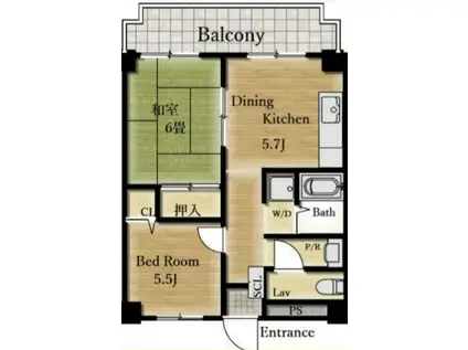 トーカド宮崎台(2DK/2階)の間取り写真