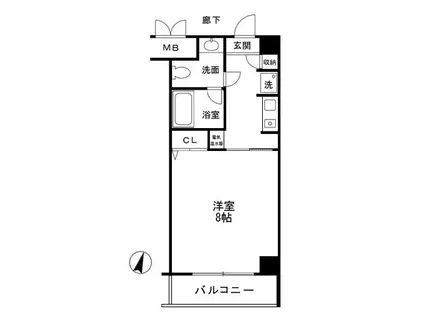PISO六甲(1K/2階)の間取り写真