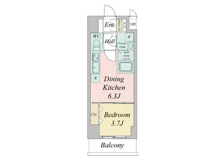 エスリードレジデンス東別院マークス(1DK/5階)の間取り写真