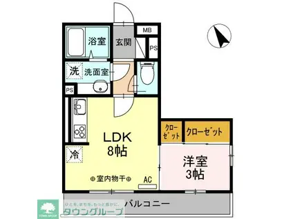 ハイム羽沢十番館(1LDK/3階)の間取り写真