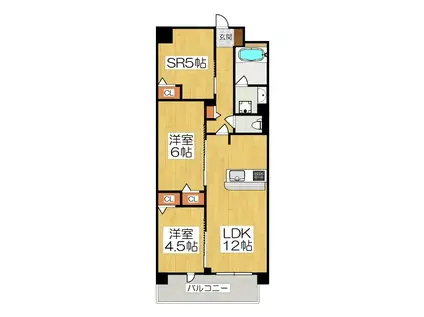 THE RESIDENCE 北白川D-ROOM左京区一乗寺樋ノ口(2SLDK/4階)の間取り写真