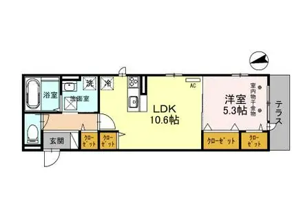 グランパルク(1LDK/2階)の間取り写真