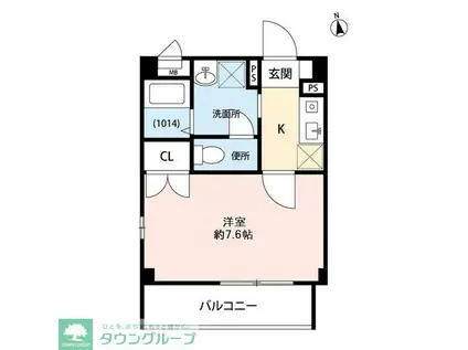 アンプルールフェール本川越(1K/3階)の間取り写真