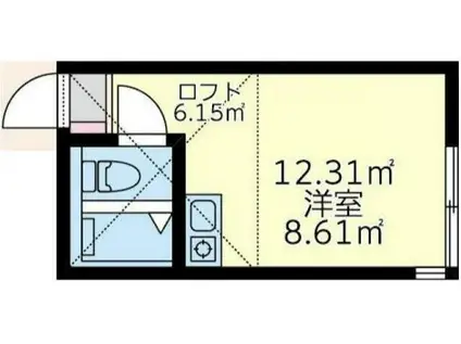 ユナイト子安イザベラの丘(ワンルーム/2階)の間取り写真
