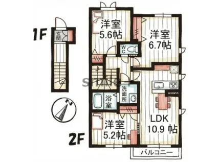 グランシャリオ(3LDK/2階)の間取り写真