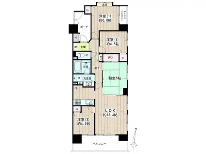 ナイスアーバン大島(4LDK/5階)の間取り写真