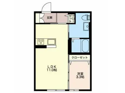 シャーメゾンTN(1LDK/2階)の間取り写真