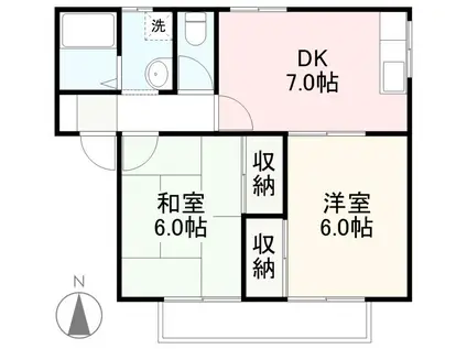 グランドコート東山崎(2DK/1階)の間取り写真