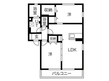 ベルフォーレ(2LDK/2階)の間取り写真