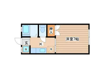 マーブルハウスA(1K/2階)の間取り写真