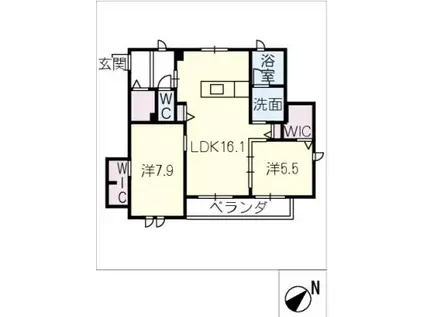 BRANTA HOUSE(2LDK/2階)の間取り写真