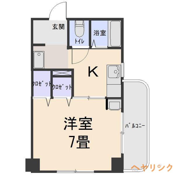 ユングハイム小幡(1K/2階)の間取り写真