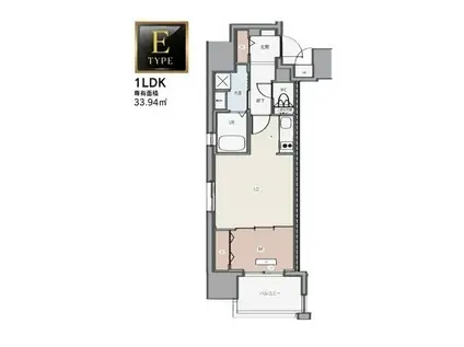 NUDGE ONE 千代県庁口(1LDK/11階)の間取り写真