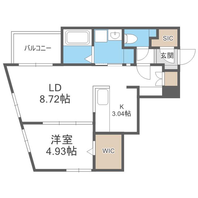 QUADOR CONTIGO平和(1LDK/4階)の間取り写真