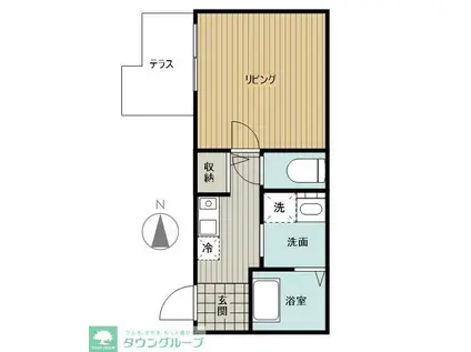フルセイル古淵IV(1K/1階)の間取り写真