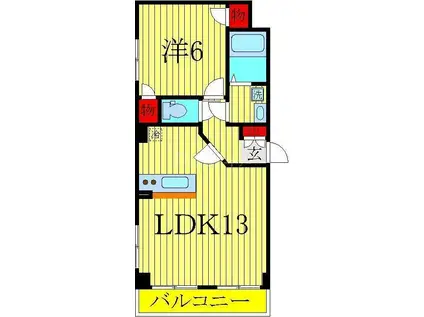 トレランス(1LDK/2階)の間取り写真