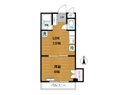 マツダヤビル(1LDK/3階)の間取り写真