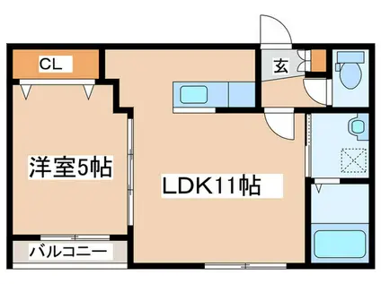 ヴィンテージ(1LDK/1階)の間取り写真