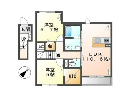 ベルタウン西後(2LDK/2階)の間取り写真