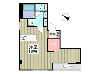 フラット474ビル(ワンルーム/4階)の間取り写真