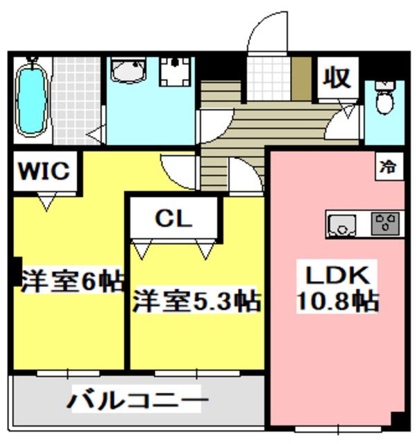 ブランキューブ南摂津(2LDK/3階)の間取り写真