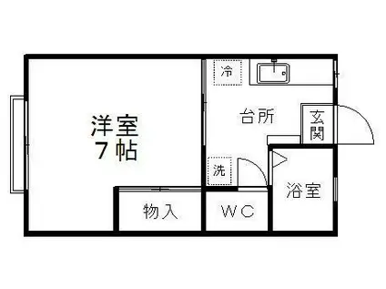 KSボヌール(1K/1階)の間取り写真