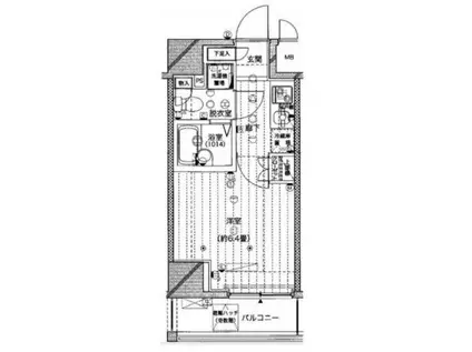 プレール・ドゥーク森下II(1K/8階)の間取り写真