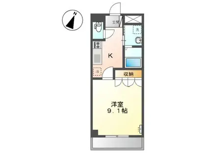 グランスイート(1K/1階)の間取り写真