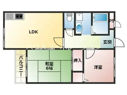 グランディアミ・アモーレ南塚口(2LDK/2階)の間取り写真