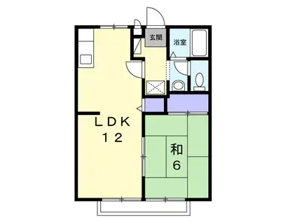 アコールスワC(1LDK/2階)の間取り写真
