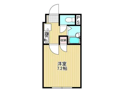 ウエストビレッジ(1K/3階)の間取り写真
