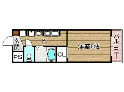 ドロメンスカセ三番館(1K/6階)の間取り写真