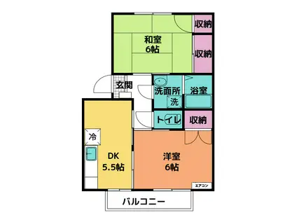 セレナ婦中(2DK/2階)の間取り写真