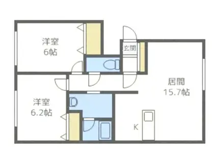 サンステージ(2LDK/2階)の間取り写真